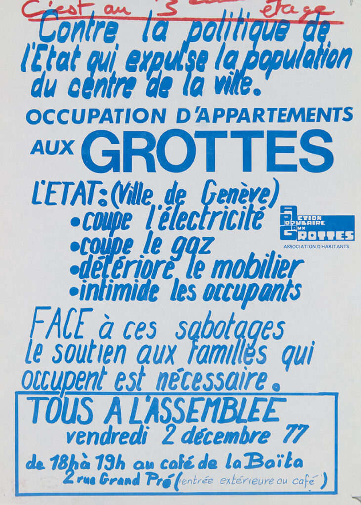 Occupation d’appartements aux Grottes, 1977
