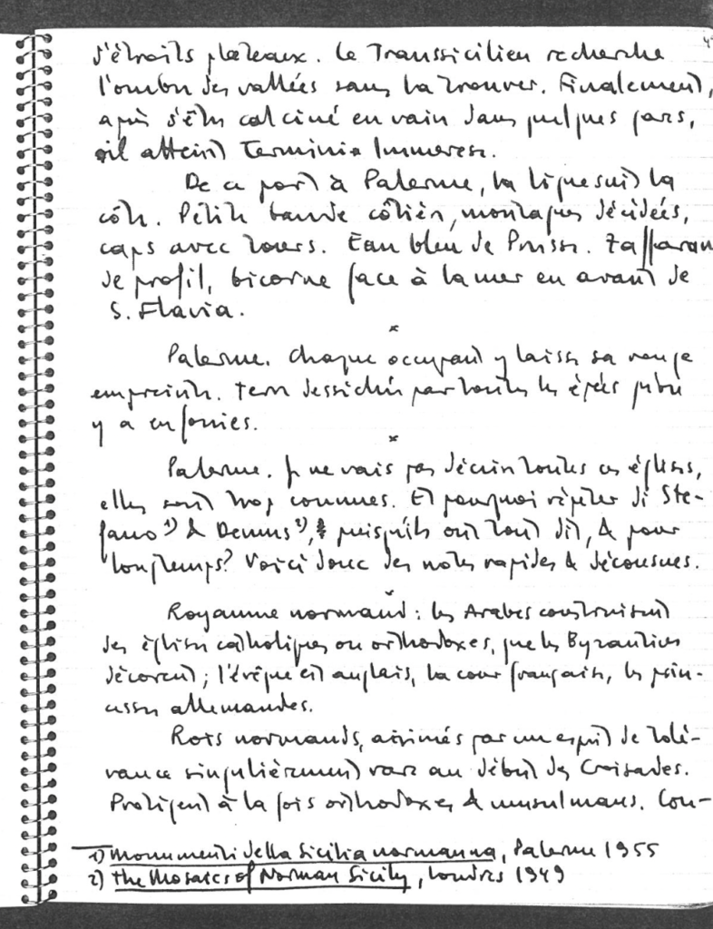 Notes de Voyage, 1957