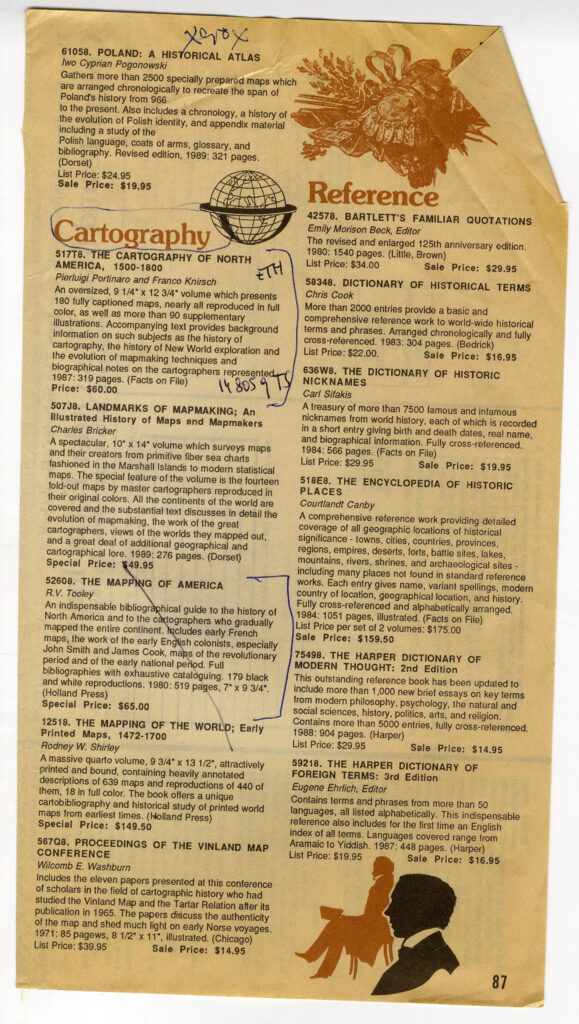 Bibliographic research, late 1990s