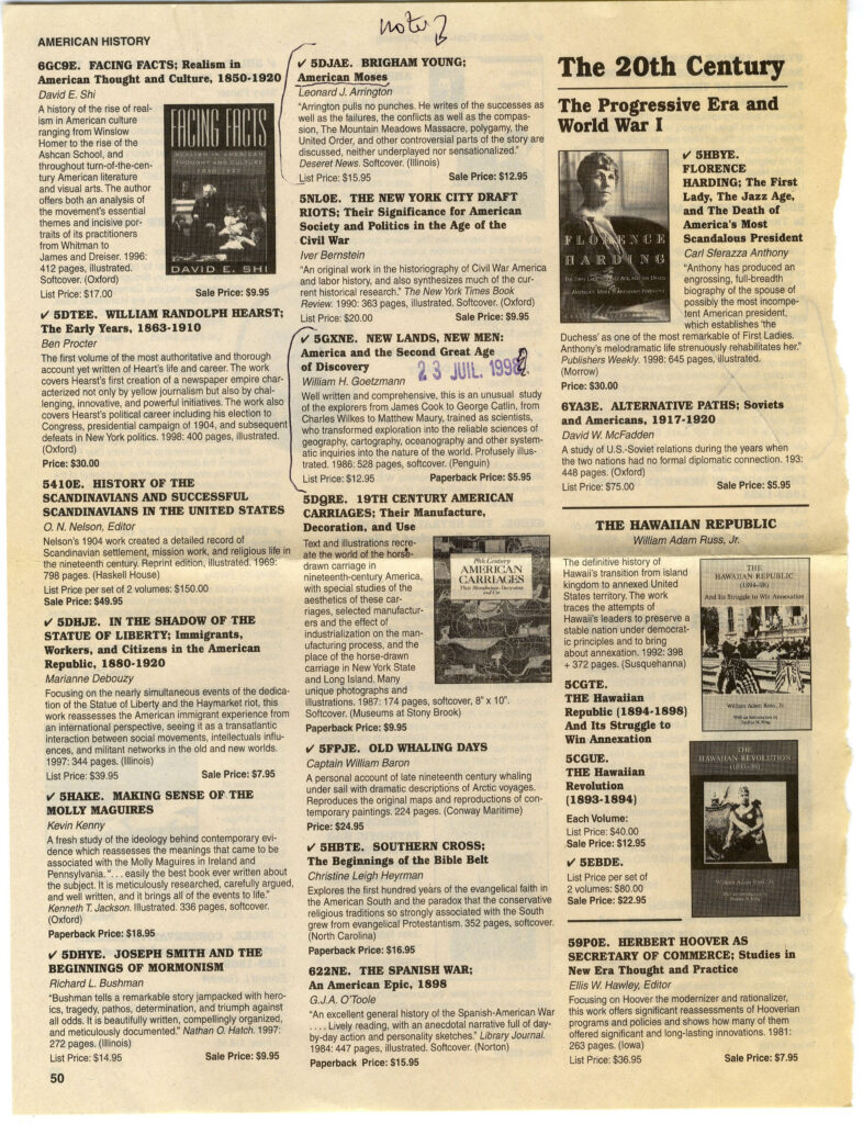 Bibliographic research, late 1990s